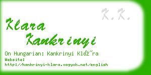 klara kankrinyi business card